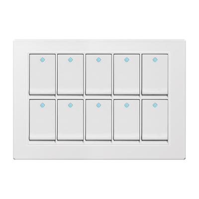 China Security and fashion Pakistan new style white-01 series 10 strip wall swichs for sale