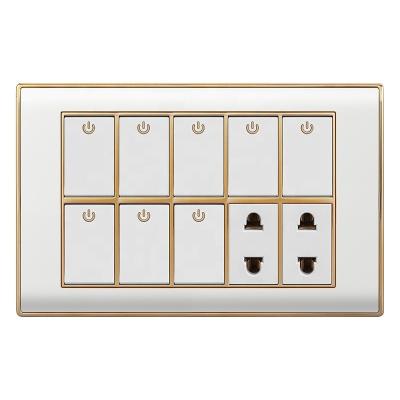 China Security And Fashion New Pakistan Style EW-01 Series 16A 8+2 Series Wall Switch And Socket for sale