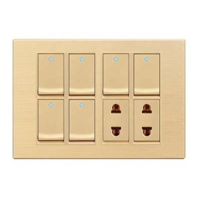 China Pakistan New Style BG-01 Safety And Fashion Series 6+2 Wall Switch Electrical Socket for sale