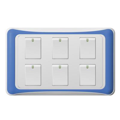 China Security And Fashion Pakistan Market 6 Strip Wall Switches for sale