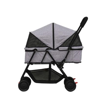 China High Quality Custom Made Cart Viable Cat Dog Stroller Luxury Pet Stroller Fold Travel Carriers for sale