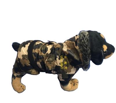 China Sustainable Camouflage Print Dog Hoodie Pet Clothes Thick Winter Dog Coat for sale