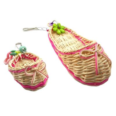 China Viable Wholesale Bird Toys With Jingle Bells Parrot Bird Chew Toys Bird Wrinkled Paper Nest for sale