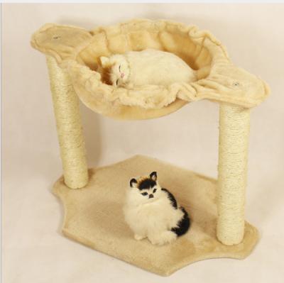 China Sustainable Multi Colors Plush Non Slip Comfortable Wooden Pet Bedding Soft Swing Hammock Bed for sale