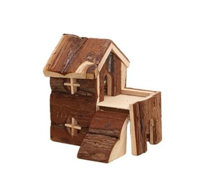 China Sustainable Mini Pet House Natural Wooden Stable Small Hamster Cages Carrier Houses for sale