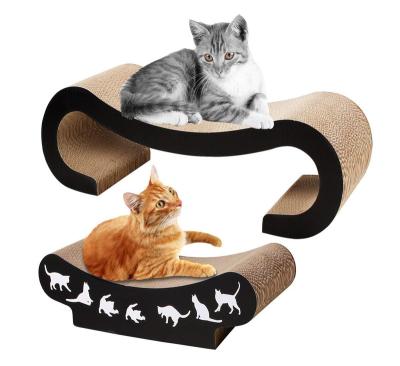 China Viable 2 in 1 Cat Scratching Post - Corrugated Cardboard Scratch Post Two-in-One Corrugated Cat Scratcher for sale