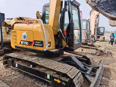 China Verwendete 7,5 Kettenbagger-Secondhand Tracks Digger Sy 75c Ton Sany Sys 75c chinesische Marke mit niedrigen Stunden zu verkaufen