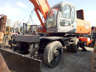 China Excavadora de ruedas Hitachi usada Zx160W a la venta, Excavadora móvil Hitachi Zx160W de segunda mano de 16 toneladas en perfectas condiciones de funcionamiento a un precio razonable en venta