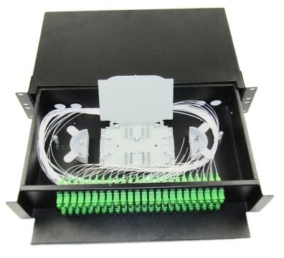 China FTTX 48 port fiber optic patch panel/OM3 duplex MPO to LC optical fiber for sale