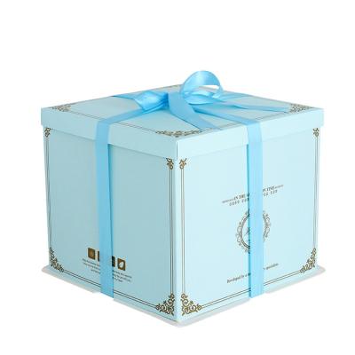 China Materials factory sale cake box logo wedding cake box packaging custom printing clear cake box for sale