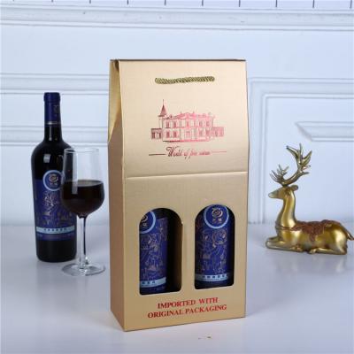 China Wholesale Recyclable Single Disposable Collapsible Red Wine Single Foldable Black Bottle Gold Paper Bag For Wine Bottles for sale