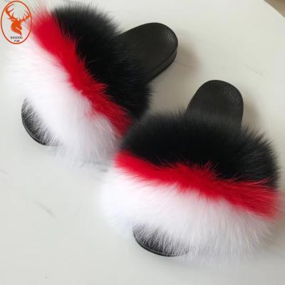 China Affordable Anti-slippery Summer Fur Slippers For Women for sale