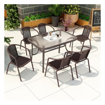 China Newest Modern Simplicity High Quality Bar Dining Table And Chairs Set Modern Aluminum Exterior for sale