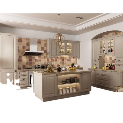 China European Standard New Design Affordable Price PVC Laminate Health E1/E0 Vertical Sliding Cabinet Kitchen Complete Set for sale