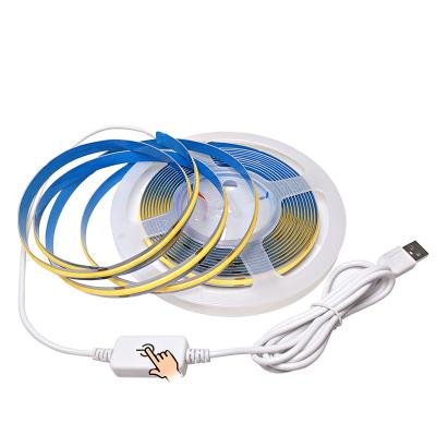 China Household KTV Warehouse Langdscape Cabinet Langdscape DC5V Dimmable Theme Park COB LED Strip Light USB Touch Switch LED Strip Flexible Ribbon 320 Leds/M Rope High Density for sale