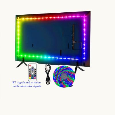 China Langdscape Theme Park 5V USB RGB Colorful SMD 2835 Household Warehouse KTV 5050 Flexible Led Strip Lights For TV Backlight Room Decor With Remote Control for sale