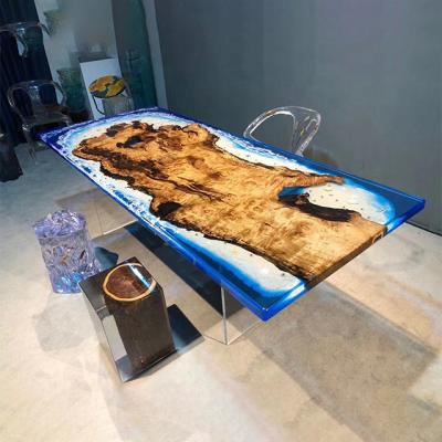 China Blue design new arrival customization Foshan furniture table slab ocean price nice river table for sale