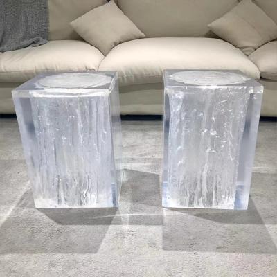 China Foshan China Full Resin Luxury Epoxy Luxury Furniture Transparent Stool Stable Resin Crystal Chair for sale