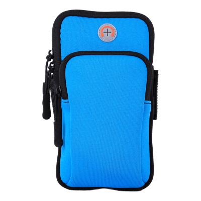 China Sublimation Printed Waterproof LOGO Sports Running Mobile Phone Arm Bag Neoprene Mobile Phone Arm Case for sale