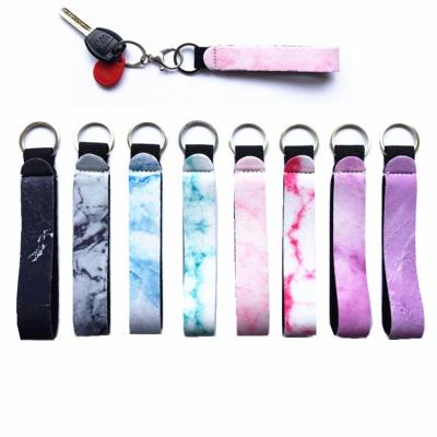 China Promotional Custom Neoprene Logo Cheap Price Sublimation Neoprene Personalized Wristband Key Chain Bracelet for sale