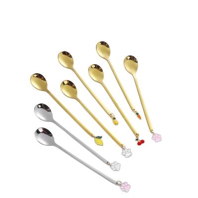 China Metal Tending Products Silvery Cute 410 Stainless Steel Dessert Spoon Set for sale