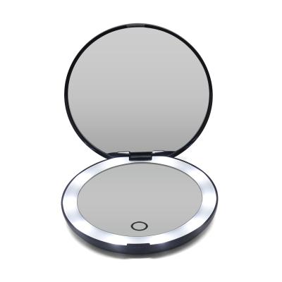 China Lighted Travel Mirror With Light Double Side Make Up Mirror for sale