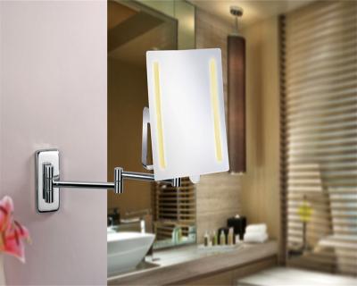 China Double Arm Extend Touch Switch Cosmetics Led Magnify Vanity Single Side Backlit Mirror for sale