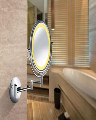 China Round Magnifying Wall Mounted Bathroom Makeup Mirror With Light for sale