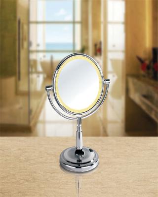 China Lighted Round Vanity Double Side Table Lighting Mirror for sale