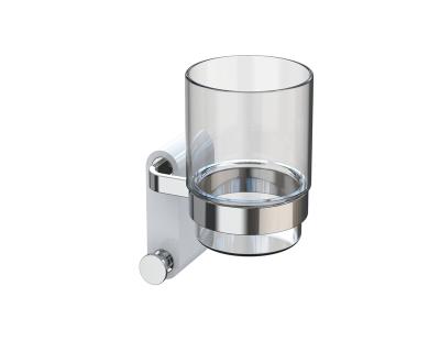 China Durable Home Hotel Bathroom Accessories White And Chrome Finish Single Glass Tumbler Cup Holder for sale