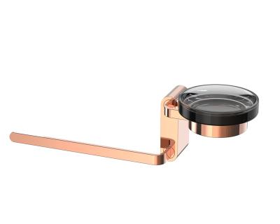 China 2021 Durable Bathroom Accessories Hotel Modern Rose Gold Bathroom Soap Dish Holder And Towel Ring for sale