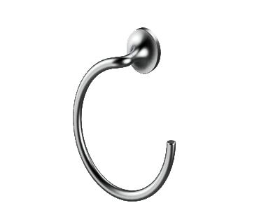 China Luxury Hotel Durable Bathroom Gun Wall Mounted Gray Finished Bathroom Accessories Towel Ring for sale