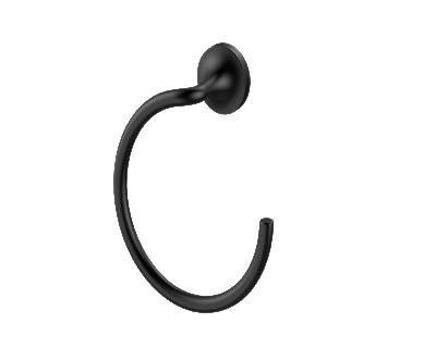 China Luxury Hotel Durable Bathroom Accessories Wall Mounted Black Finish Towel Ring for sale