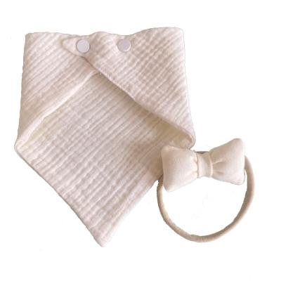 China Washable Custom Cotton Muslin Baby Bibs Set for sale