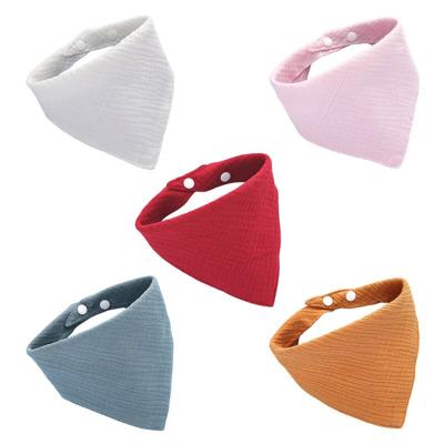 China 100% Cotton Triangle Baby Handkerchief Gauze Bib Antibacterial Water Absorbent Baby Bibs for sale