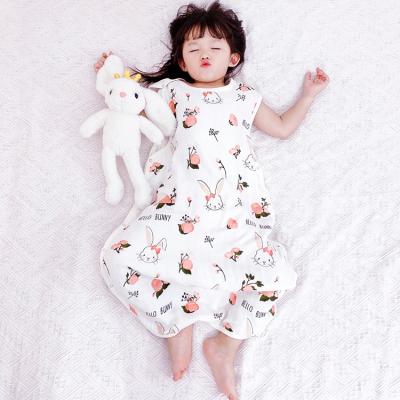 China 4 Layer Cotton Gauze Baby Vest Pajamas Breathable Sleeping Bag Pajamas for sale