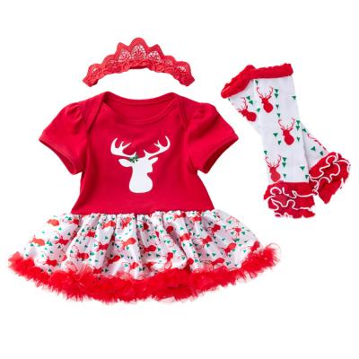 China New Casual Christmas Baby Clothes Deer To Lead 0-2 Year One-Piece Crawling Costume for sale