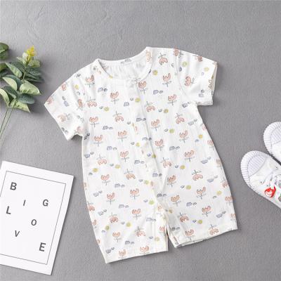 China Baby Romper Short Sleeper Cotton Fabric Summer Flower Pattern Sleee Baby Jumpsuit Newborn Clothes for sale