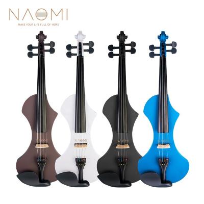 China NAOMI 4/4 Solidwood Electric Violin Silent Active Collection 6 Solid Wood Guitar Violin Colorful Main Body Bow for sale