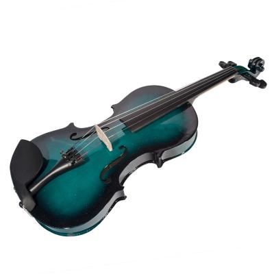 China Flawless Top and Ebony Fitting Basswood Violin NAOMI 4/4 Blue&Black Gradient Acoustic Violin Basswood for Beginners W/Violin Case+Rosin+Bow for sale