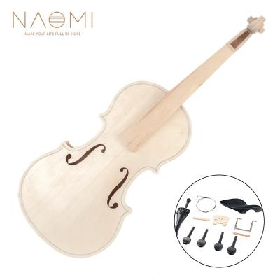 China NAOMI Violin DIY Kit 4/4-1/8 Violin DIY Kit 4/4-1/8 Neck Natural Solid Wood Acoustic Fingerboard Fiddle Kit Spruce Top Maple Back for sale