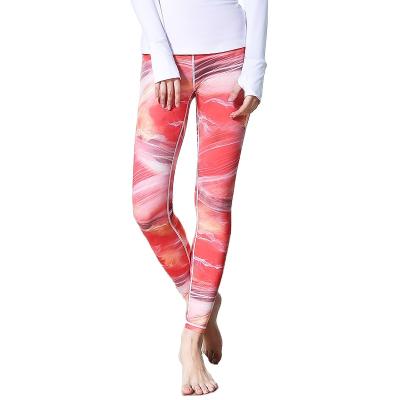 China Fashion Workout Gym Sport Leggings Breathable Yoga Pants Women Fitness Custom Design Leggings Print Pattern Spandex/Polyester For Adults for sale