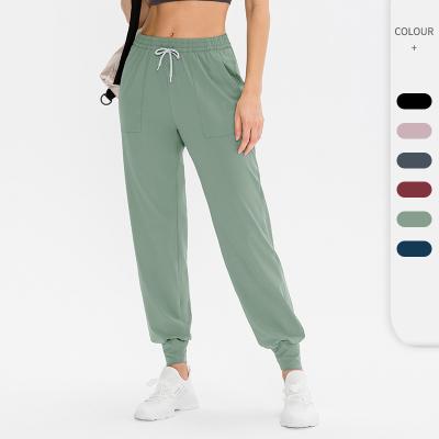 China Anti-Wrinkle Workout Jogger Running Sweatpants With Pocket Drawstring Relaxed Joggers Fit Bottom Narrow Pants For Women for sale