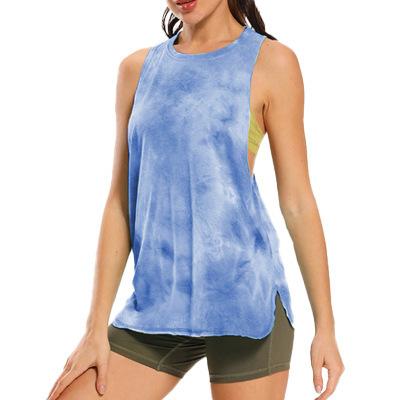 China QUICK DRY loose tie dye tank activewear running workouts clothes yoga tank tops stretch blouse gym sleeveless tank shirts for sale