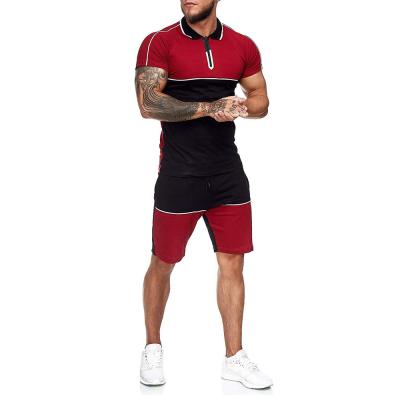 China Breathable Men Sweat Suit Summer Clothes Tracksuit Mens Active Wear 2 Piece Shorts Set Running Fitness Jogger Set for sale