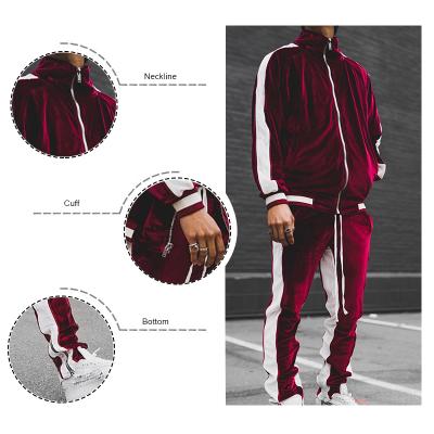 China Breathable Men Jogging Suit Sets Gold Velvet Sweat Suits Man Spring Autumn Sport Suit Male Hoodies Pants Tracksuits for sale