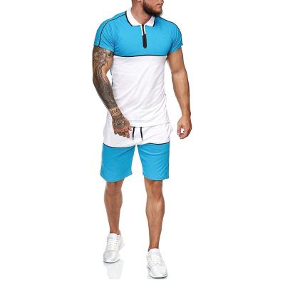 China Breathable Men Sweat Suit Summer Clothes Tracksuit Mens Active Wear 2 Piece Shorts Set Running Fitness Jogger Set for sale