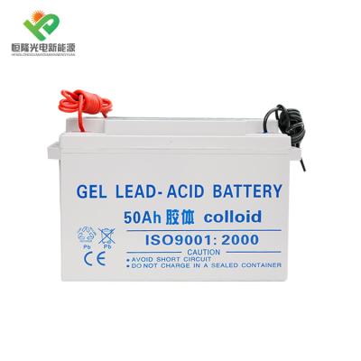 China Solar Energy Gel Type Electric Power Systems Deep Cycle Battery 12V 50AH for sale