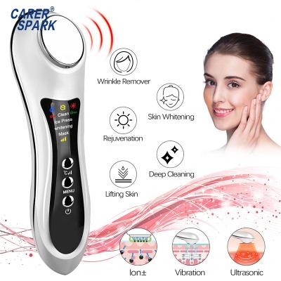 China Face Lift 4 in 1 Ice Press Ion Vibration Radio Frequency Anti Aging Deep Cleansing High Frequency Skin Tightening Device for sale