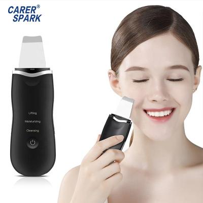 China Professional DEEP CLEANING Ultrasonic Facial Extractor Sonic Peeler Skin Scrubber Ion Deep Face Cleaning Comedone Skin Scrubber for sale